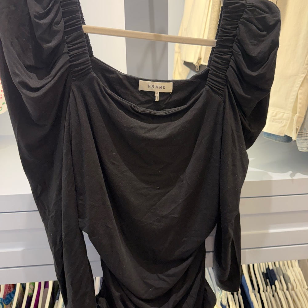 Frame Denim Black Long Sleeve Top